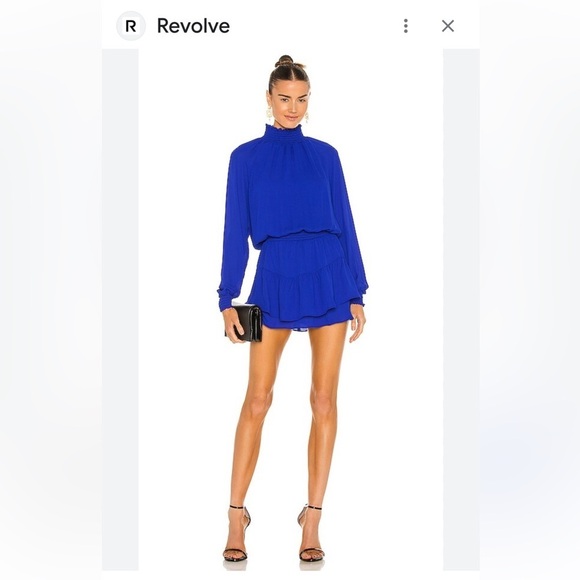 KRISA Dresses & Skirts - X REVOLVE KRISA Smocked Turtleneck Dress in Azurite